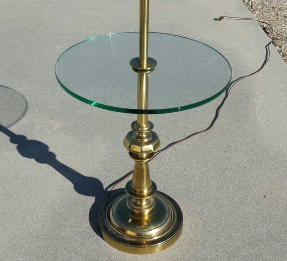 Stiffel Brass Floor Lamp Table by MidCentModHome on Etsy