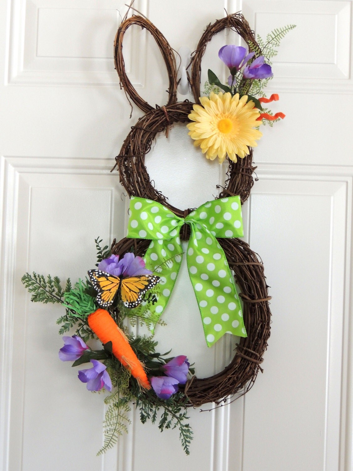 Carrot Grapevine Bunny Wreath Easter Wreath Grapevine Rabbit