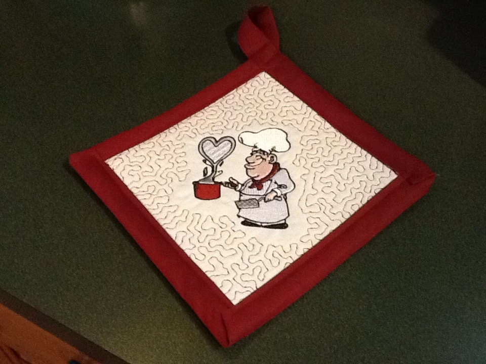 In the hoop pot holder machine embroidery design