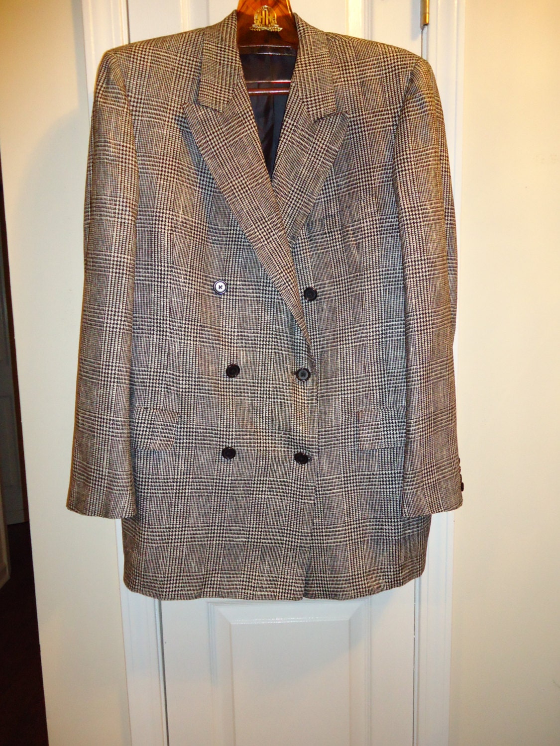 OXXFORD CLOTHES Double Breasted Balmoral Silk Sports Coat 44L