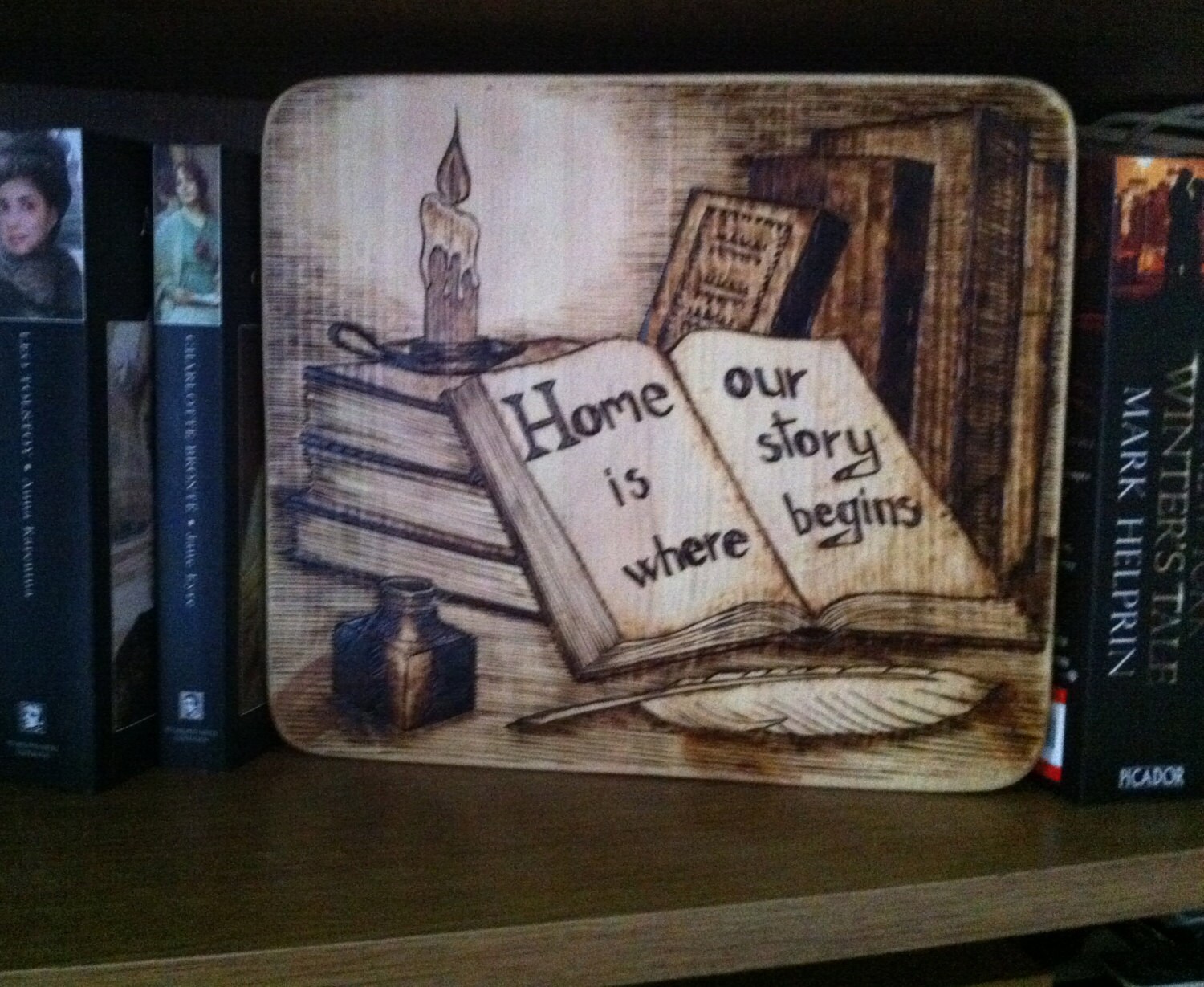 Wood burning home decorWall hangingwooden picture by CraftGalery