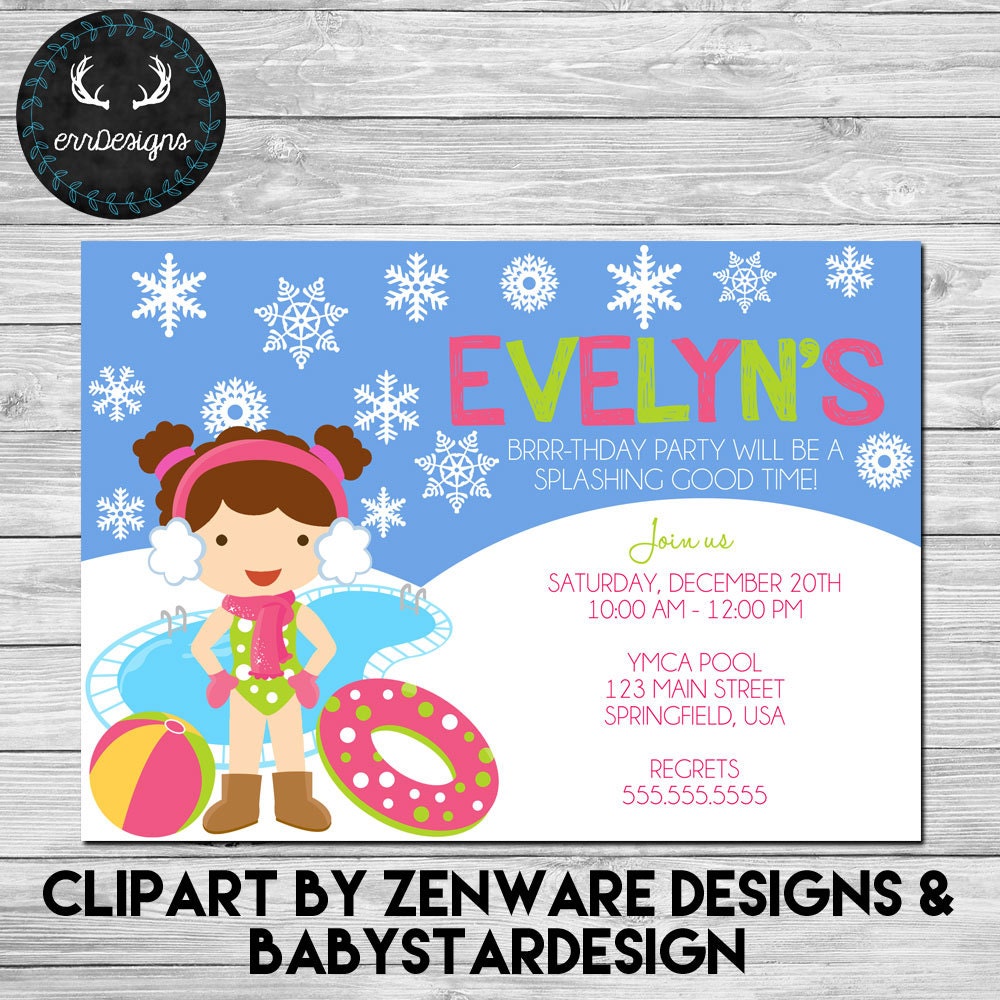 Winter Pool Party Invitations 7