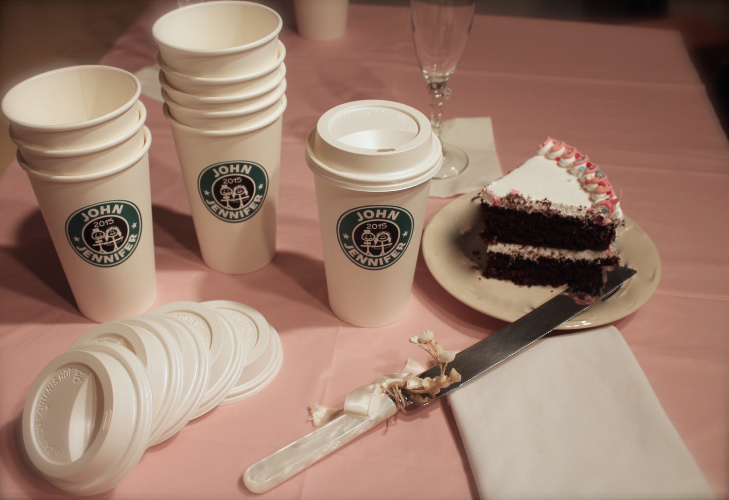 10 Personalized Wedding Starbucks Cups Disposable Names