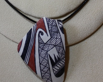 Southwest Indian Pottery "Potsherd" Wearable Gourd Art, necklace or pin