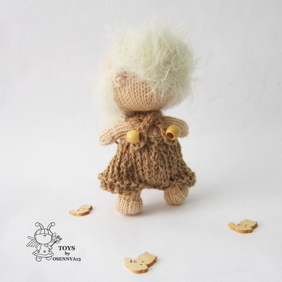 Doll Brownie house spirit. Knitting Softie Brownie house ...