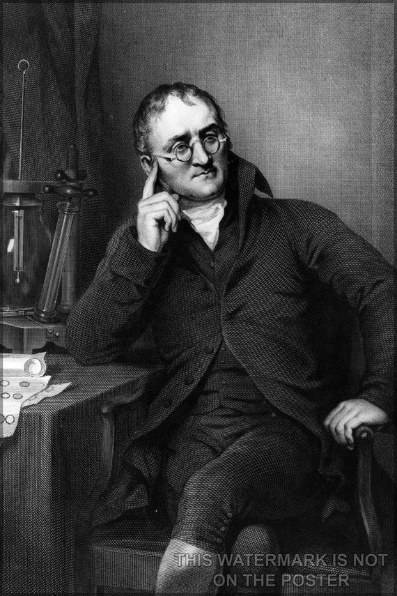 24x36 Poster John Dalton C1895 Chemistry Atomic Theory Color