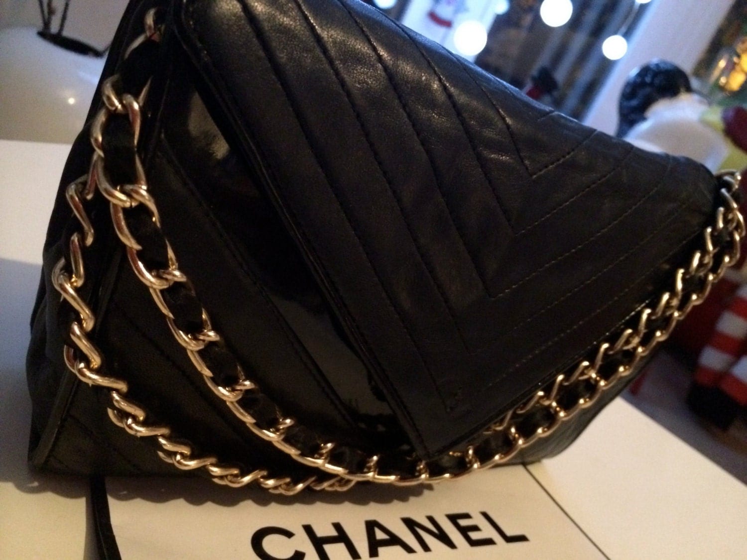 chanel bag with gold and silver chain