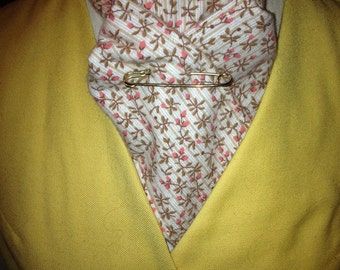 Handcrafted Stock Ties--Tan and Brown with Peach Floral- Flannel