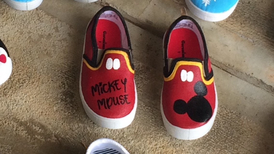 Mickey Mouse Hand Painted Shoes by ThePaintsyPeacock on Etsy