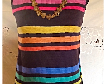 80's POP ART Color Blocked Sweater Top