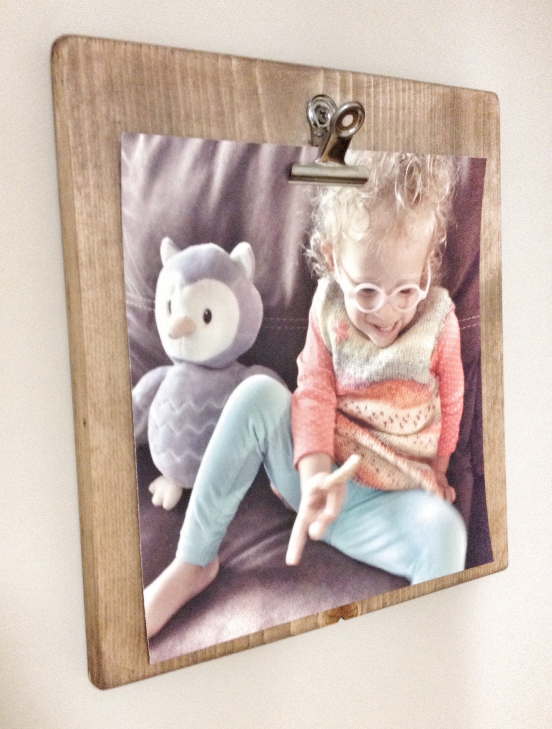 Rustic Wooden 8x10 Picture Frame, Rustic Frame, Metal clips Picture