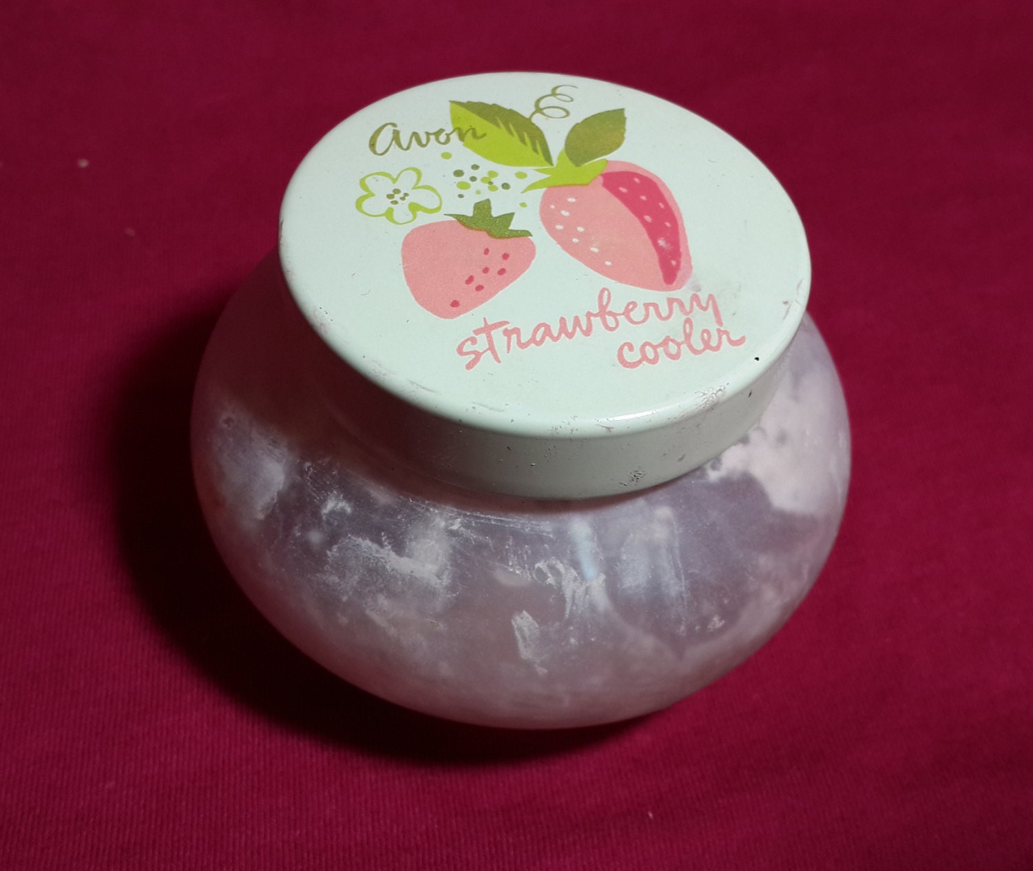 Avon Strawberry Cooler Vintage Jar Collector Haute Juice