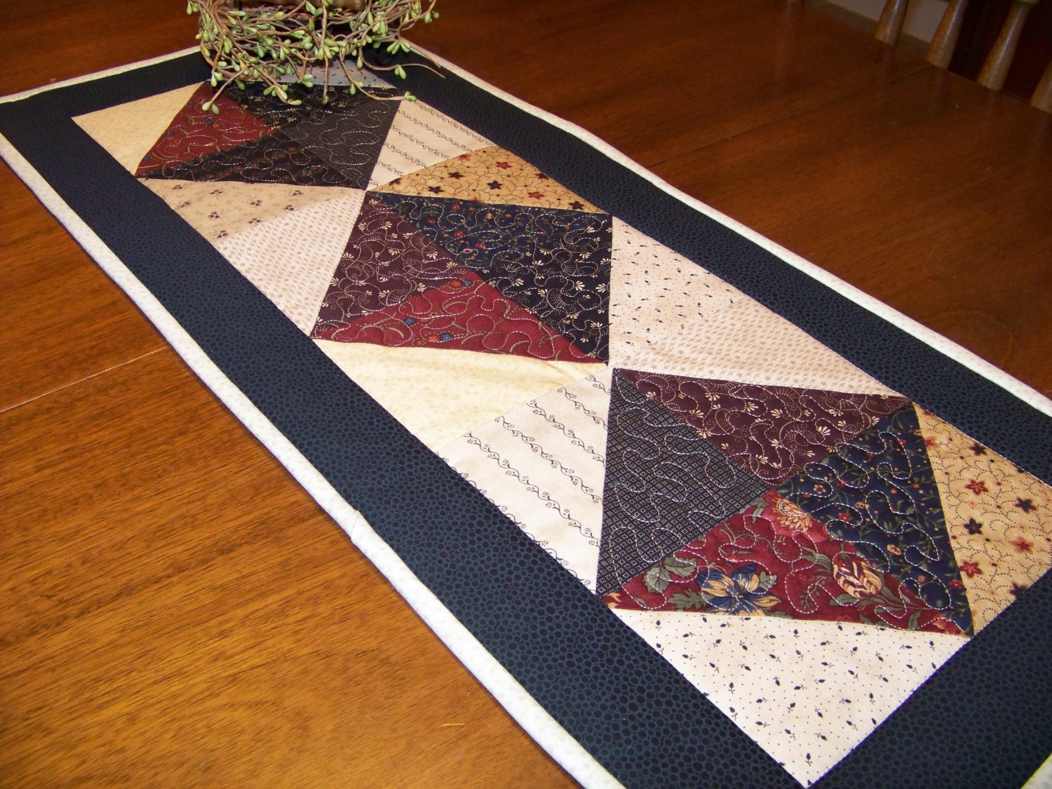 Country Quilted Table Runner Table Runner by CountryRoseatHeart