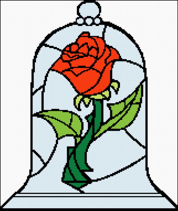 beauty and the beast rose by PlentyOfGraphPattern on Etsy