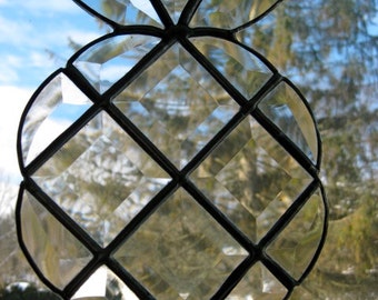 Hand made art clear beveled stained glass