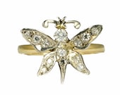 Butter Lane Conversions Collection Antique Victorian English 18ct Gold Diamond Butterfly Conversion Ring c1900 Butter Lane Conversions Collection Antique Victorian English 18ct Gold Diamond Butterfly Conversion Ring c1900