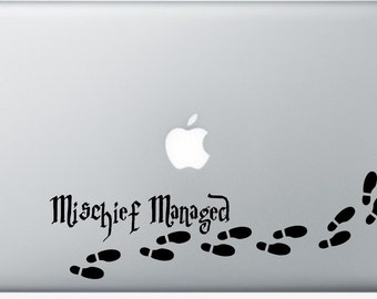 Harry Potter Mischief Managed Funny Decal for Laptop/Home/Car etc
