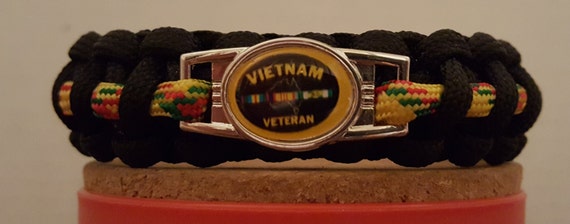 Vietnam Veteran Paracord Bracelet w/Charm and by DesignerParacord