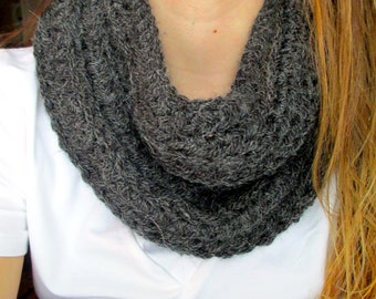 Items similar to Double Knit ribbed INFINITY scarf - Bean handmade on Etsy