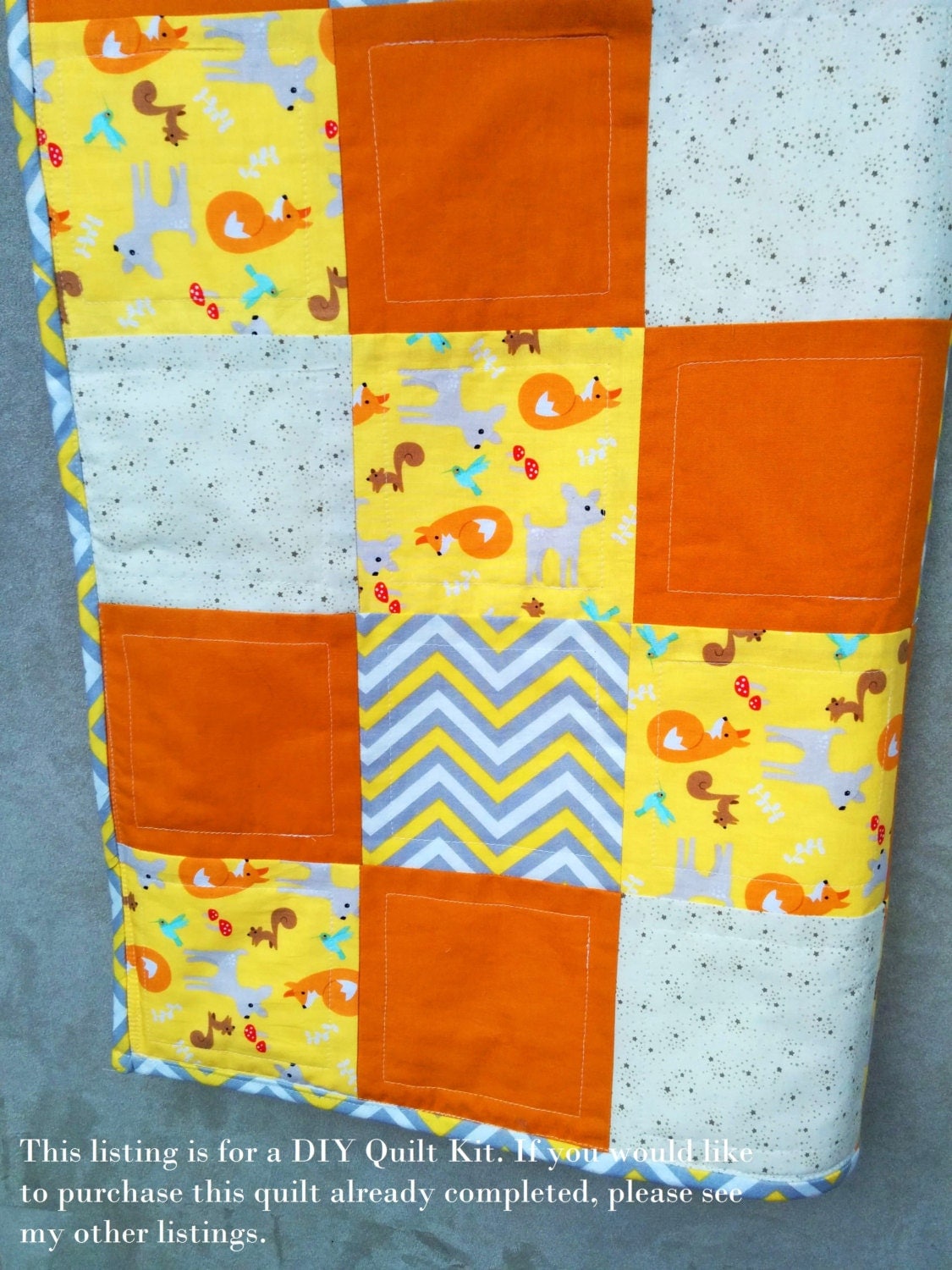 DIY Modern Baby Quilt Kit Complete Patchwork by HappyNappyQuilts