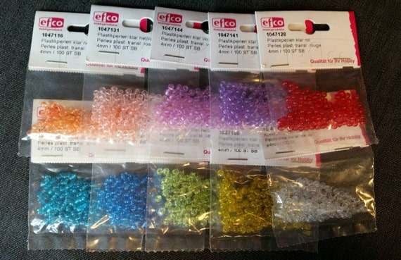 Lot of round 4mm plastic seed beads by UndercoverOtterYarn on Etsy