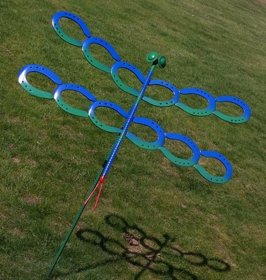 Horseshoe Dragonfly Yard Art Genuine Horseshoes by JacksonFab