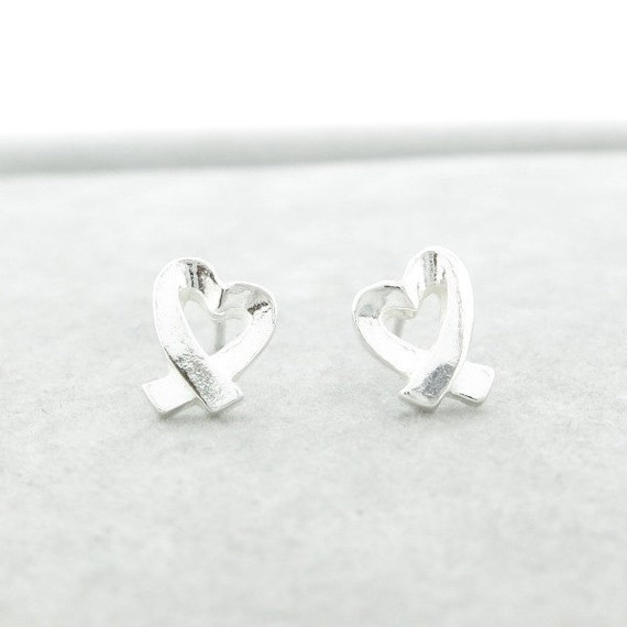 Items similar to Awarness Ribbon, Breast Cancer earrings 925 Sterling ...