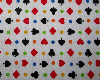 Clubs,Ace,Diamond,Hearts - Polycotton Fabric Dress/Craft Fabric