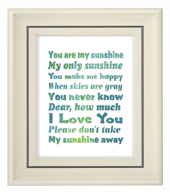 printable you are my sunshine lyrics