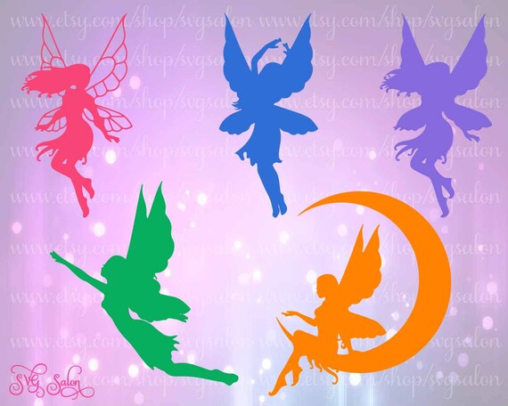 Fairy Silhouette Cutting File Set in Svg Eps Dxf and by SVGSalon