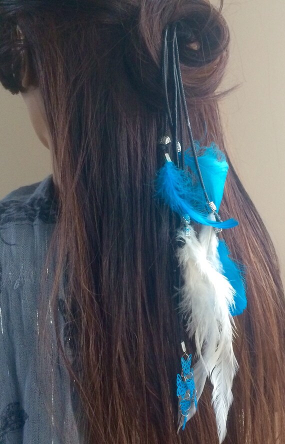 Feather Extension hair tie. Bohemian gypsy by Gypsyspirtbohemian