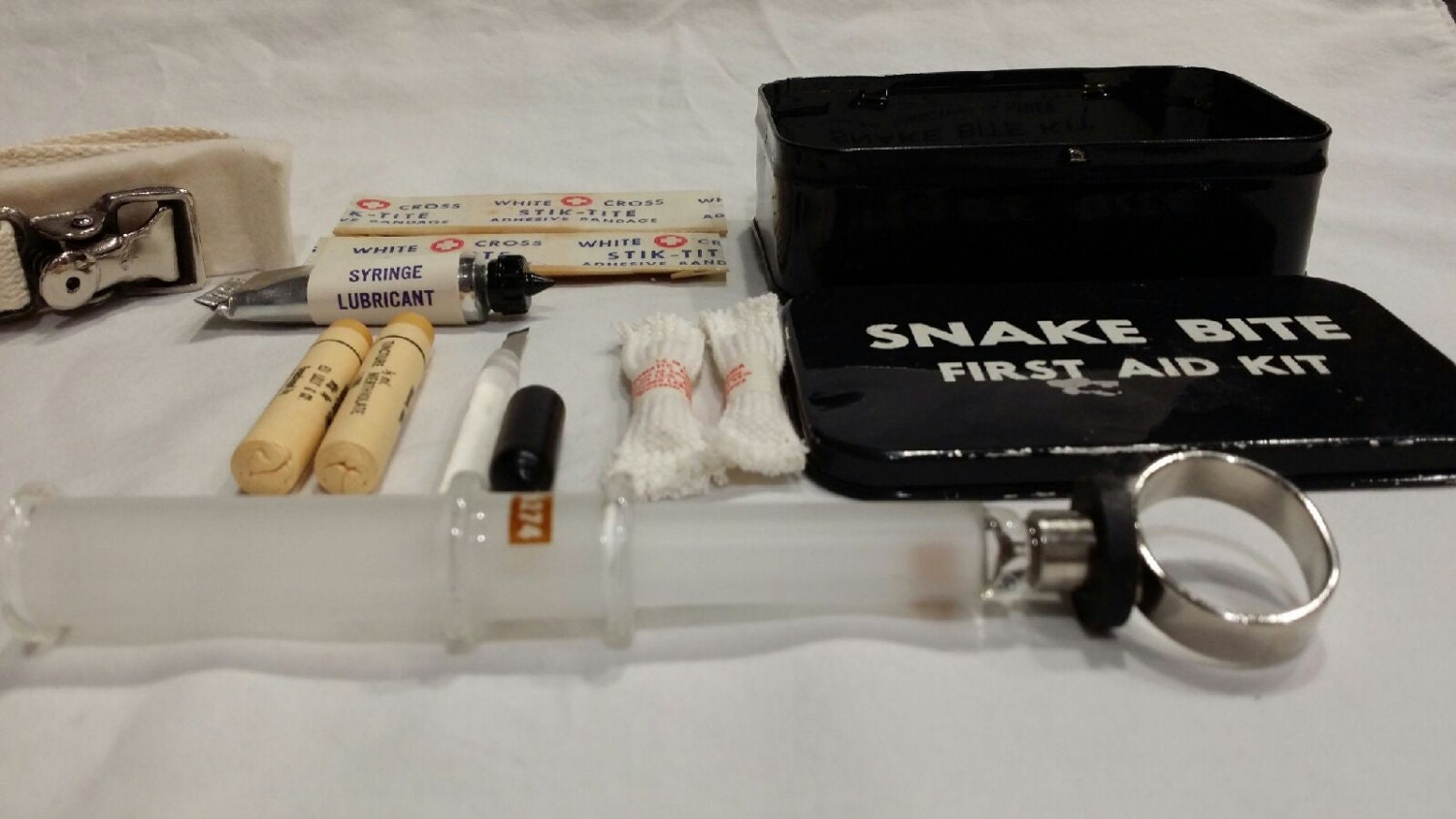 RARE Vintage Snake Bite First Aid Kit American Optical Pocket