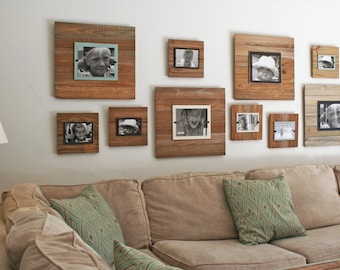 Reclaimed Wood Frame - Cream backboard with 8 x 10 picture. (FS-RC4-CRM)