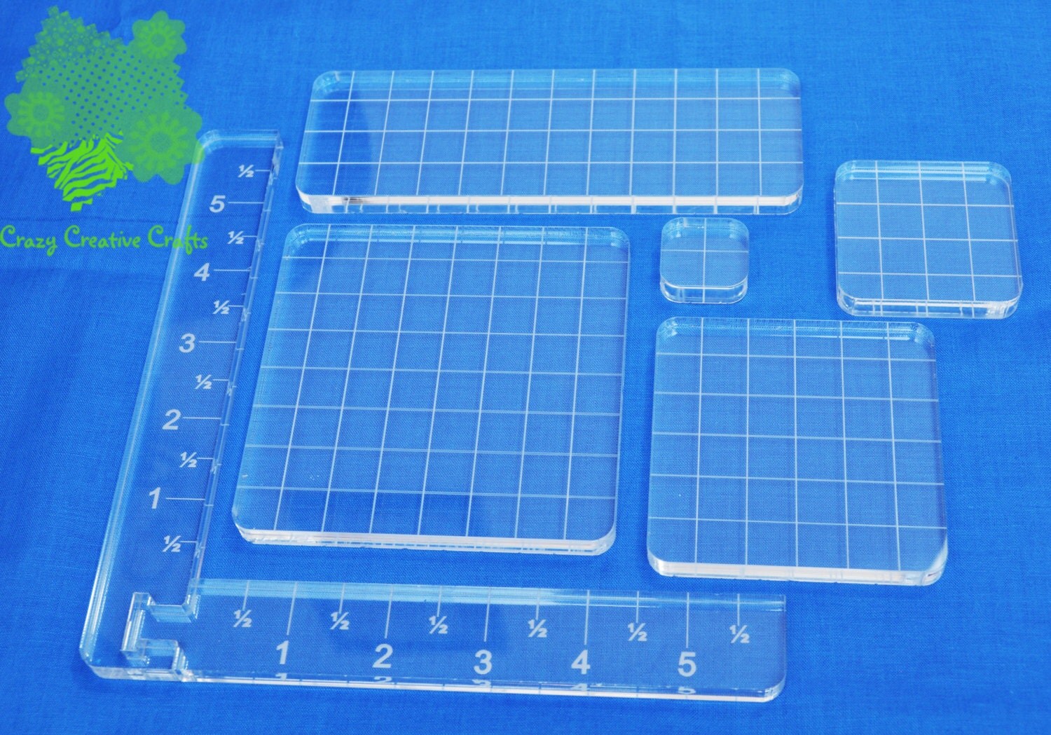 6 pc Acrylic stamp block set