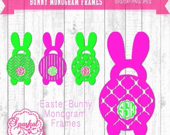 Download Easter Monogram SVG Frames Easter Clipart Bunny Monogram