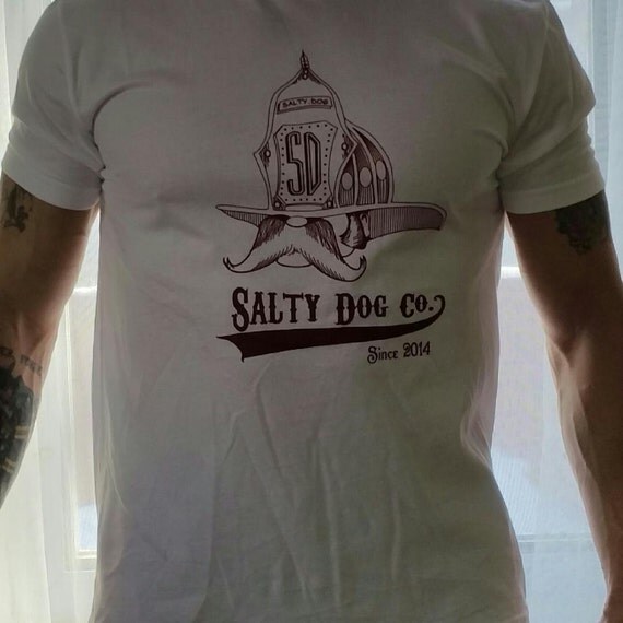 Classic Salty Dog Firefighter TShirt Perfect by SaltyDogApparel