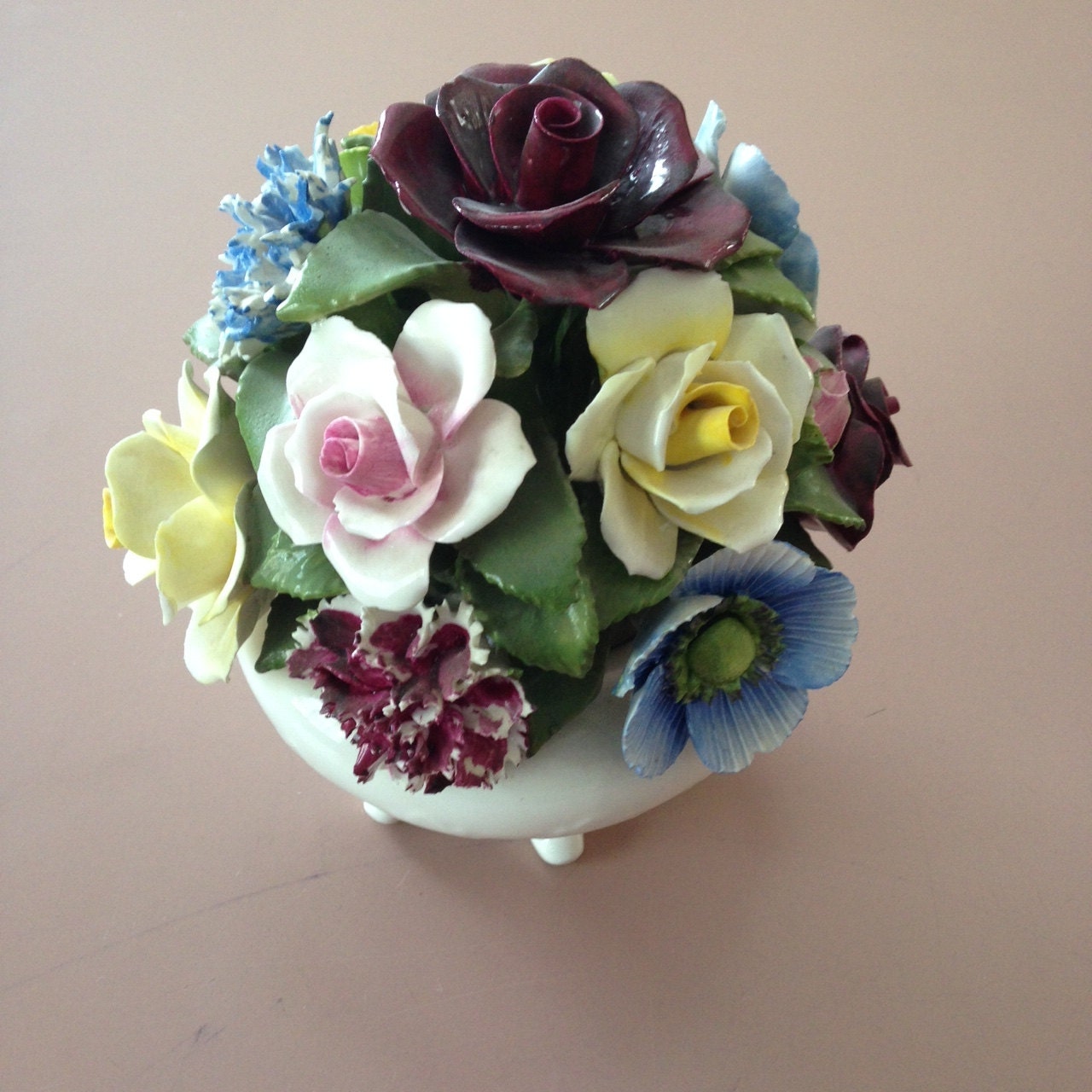 Vintage Radnor Fine Bone China Flowers Handcrafted in by NJOldies