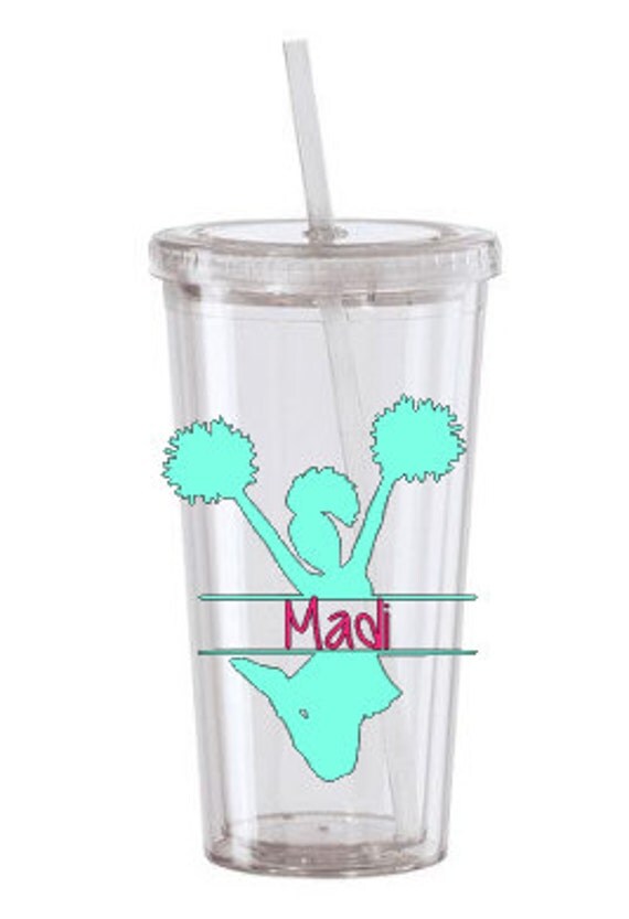 Monogram Cheerleading Tumbler Monogram Tumbler by KissMyMonograms