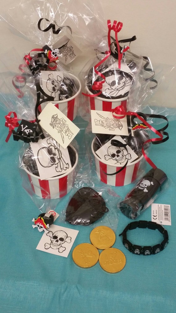 1 5 OR 10 pre filled pirate party bags/cups birthday gift