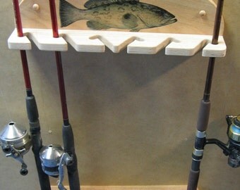 Wall Mount 6 Pole Fishing Rod Rack
