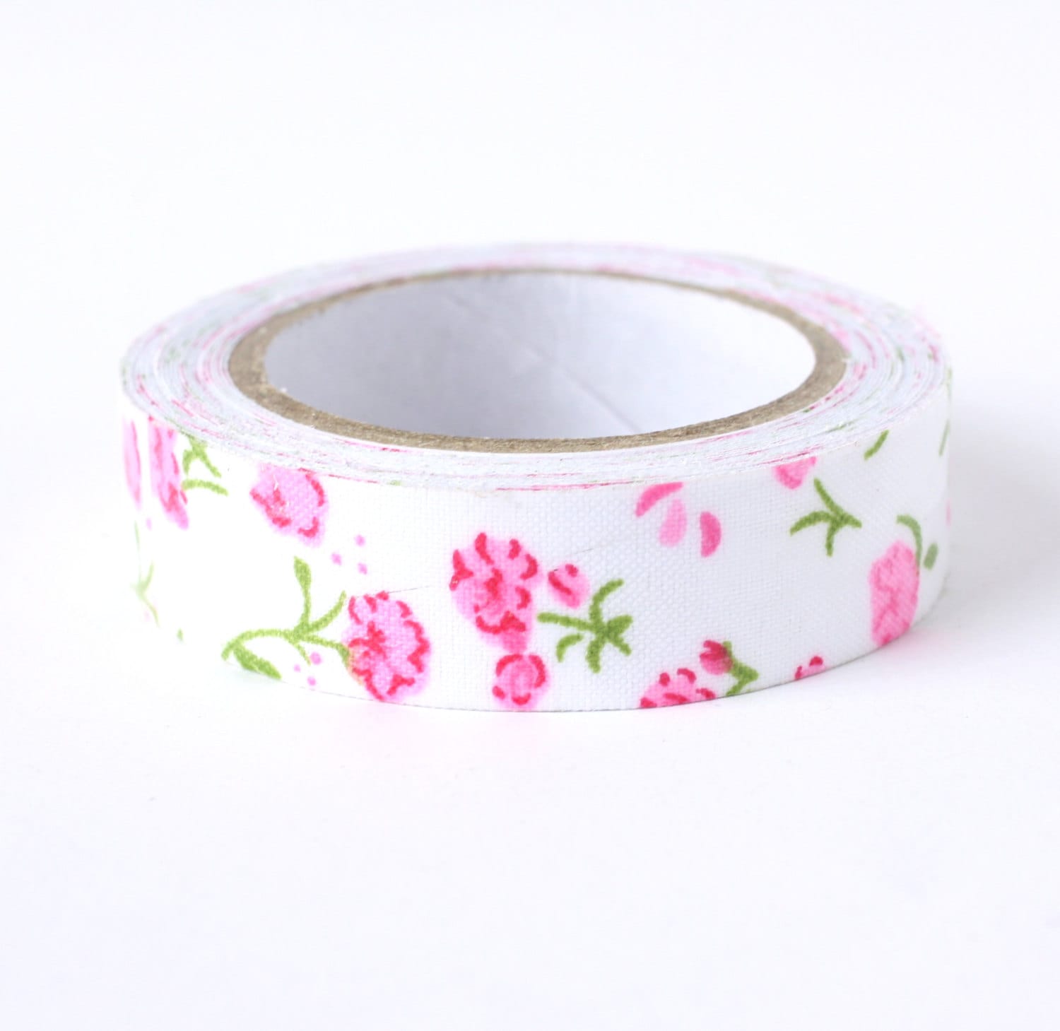 Pink Flower Fabric Washi Tape / Flower Adhesive FabricTape