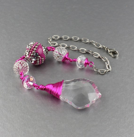 Items similar to Hot Pink Rear View Mirror Charm/Cute & Girly Hot Pink