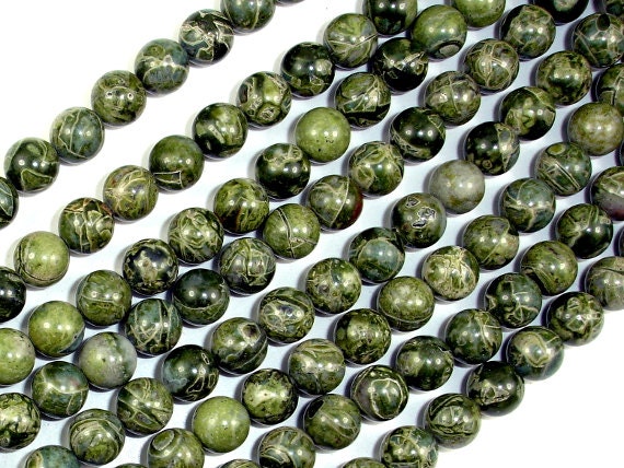 Alligator Skin Jasper Beads Green Brecciated Jasper Round