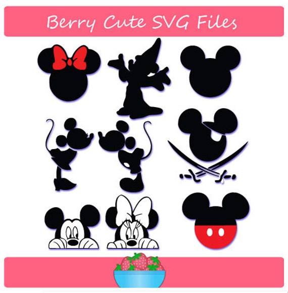 Download Mickey Mouse and Minnie Mouse Silhouette Set Svg File