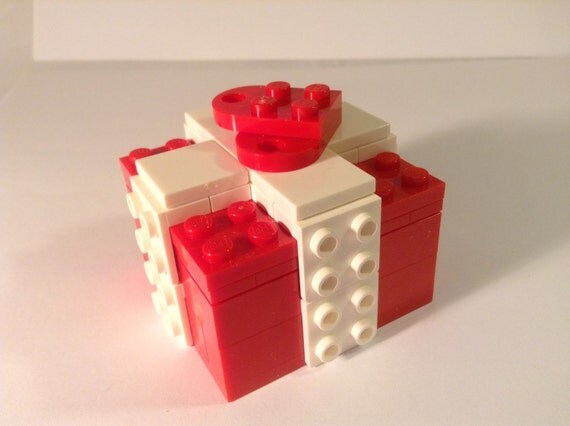 Lego Wedding Ring Holder Box Gift Heart Gift Box by HeartOfBricks