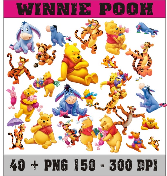 40 Winnie Pooh Collection PNG Instant Download by SlavGraphics