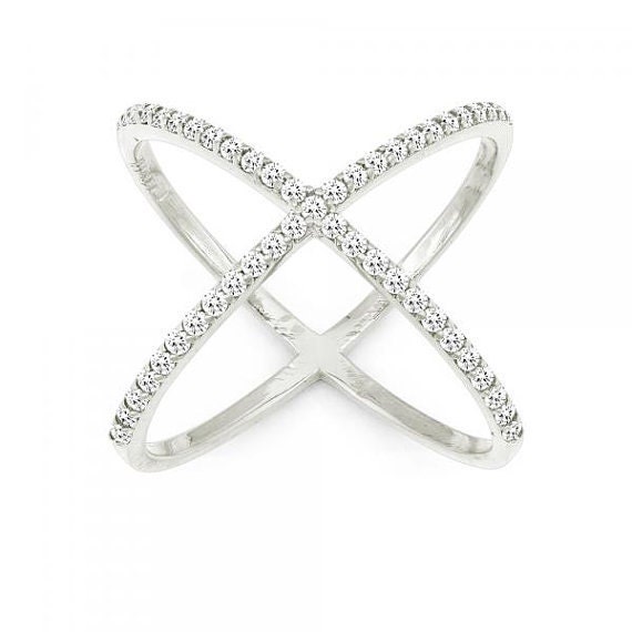 silver criss cross rings, criss cross ring, silver criss cross ring ...