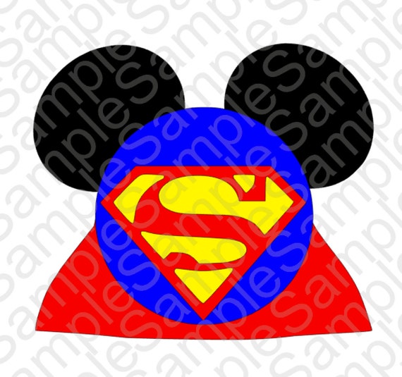 Download Superman Mouse Head Inspired SVG and DXF Cut Files