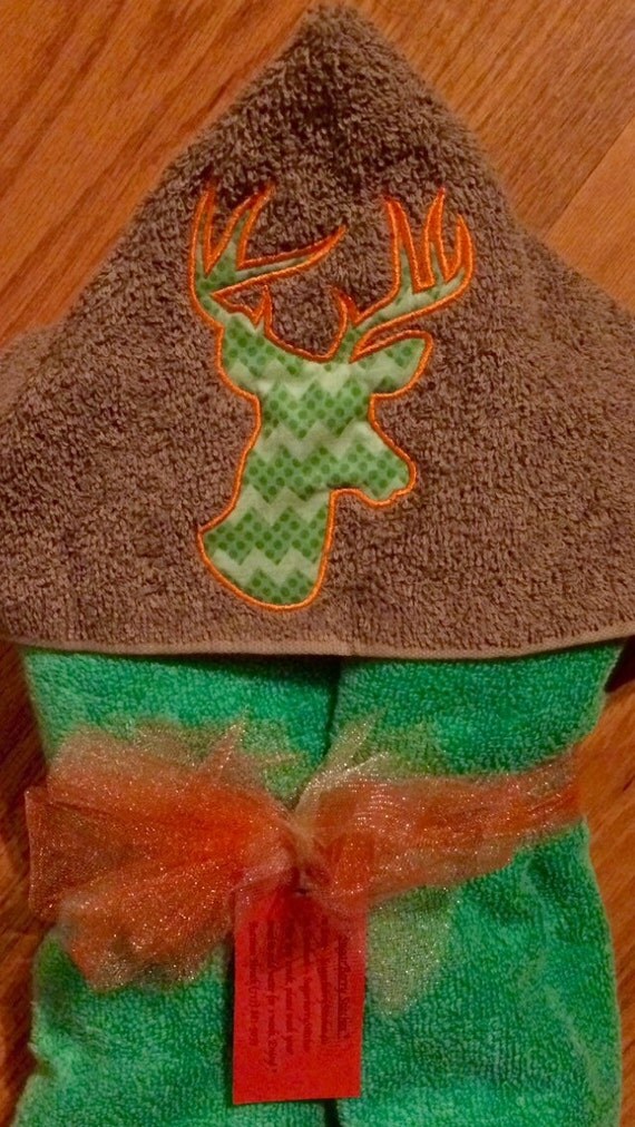 FREE PERSONALIZATION deer hooded towel by SugarberryStitches4u