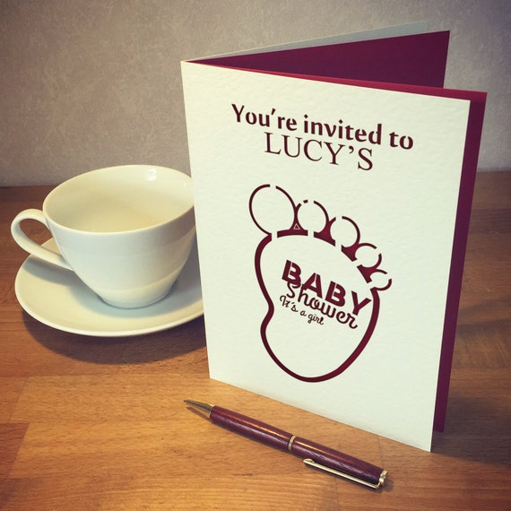 Laser Cut Girl Baby Shower Card Only by OnlyPersonalised on Etsy